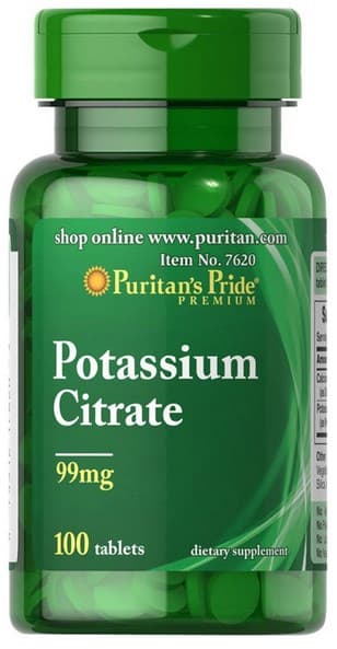 Puritan's Pride - Potassium Citrate - 100 tablets – Puritan's Pride förpackning