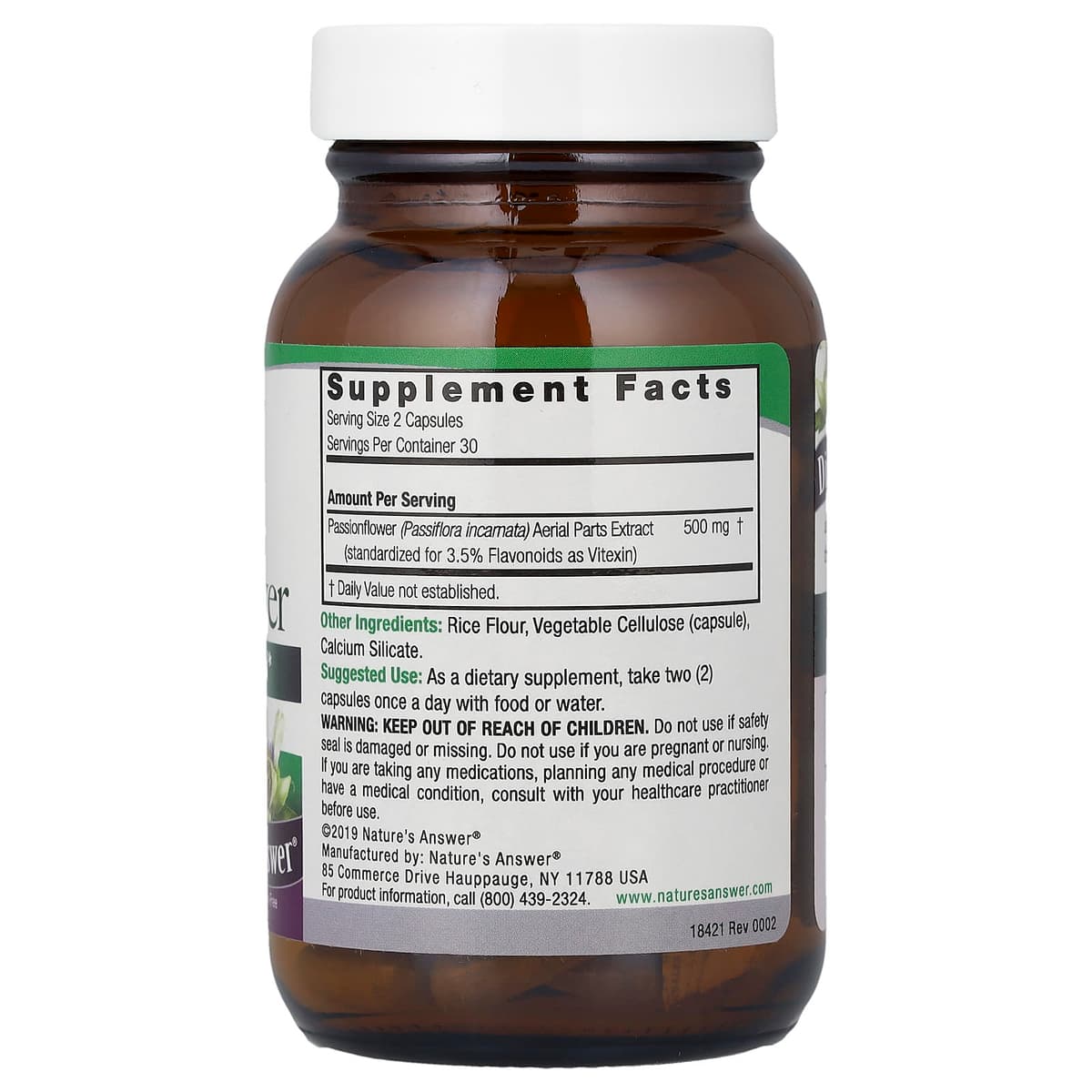 Nature's Answer - Passionflower - 60 Vcaps