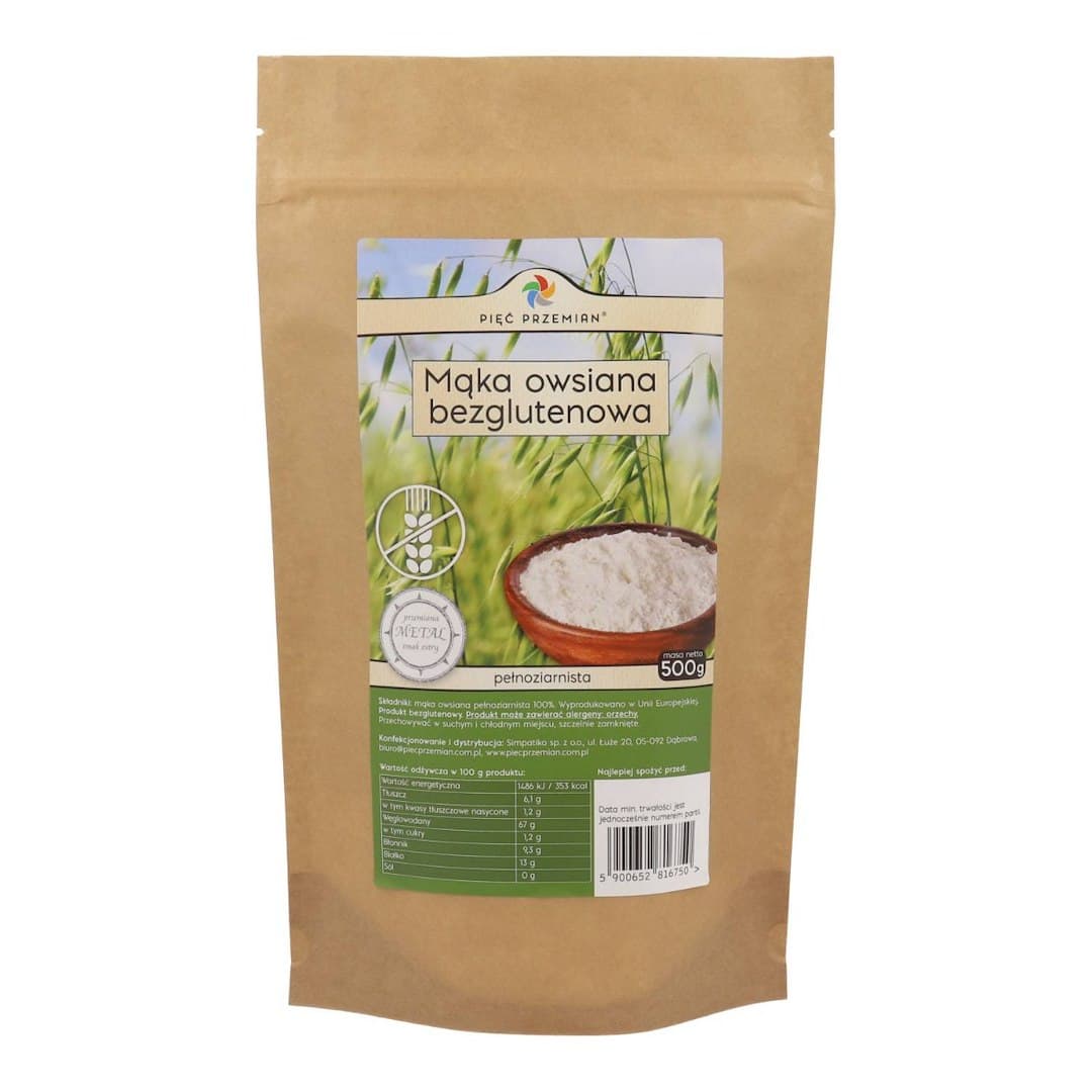 Viisi Muutosta - Gluteeniton täysjyväkaurajauho – Pięć Przemian pakkaus