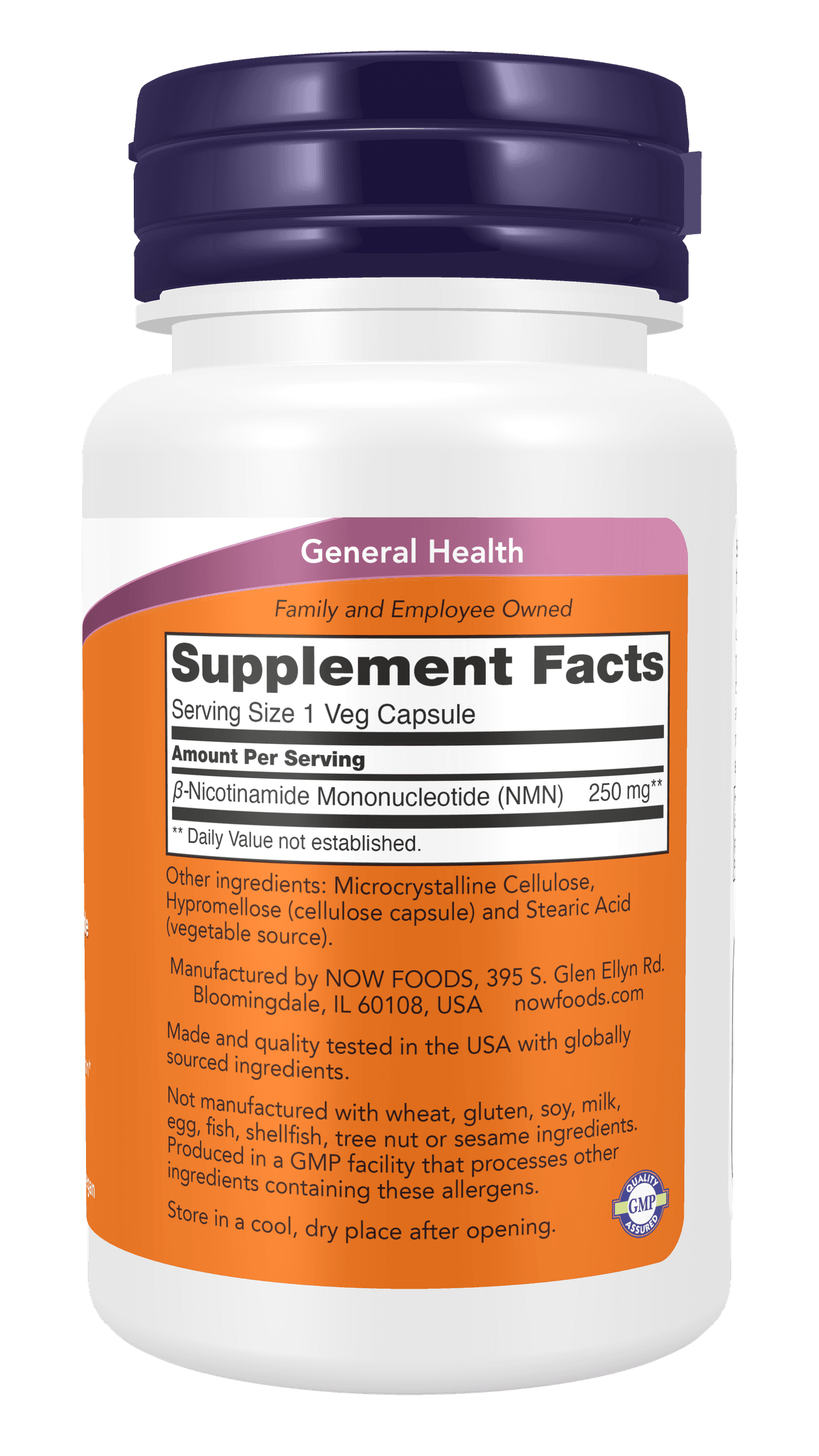 NOW Foods - NMN 250 mg - 60 kasviskapselia