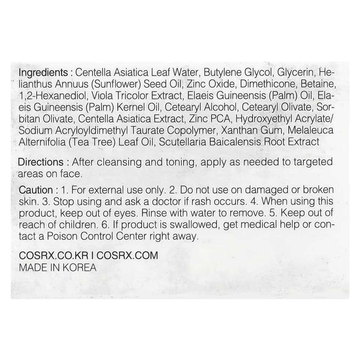 COSRX - Centella Blemish cream 30 ml