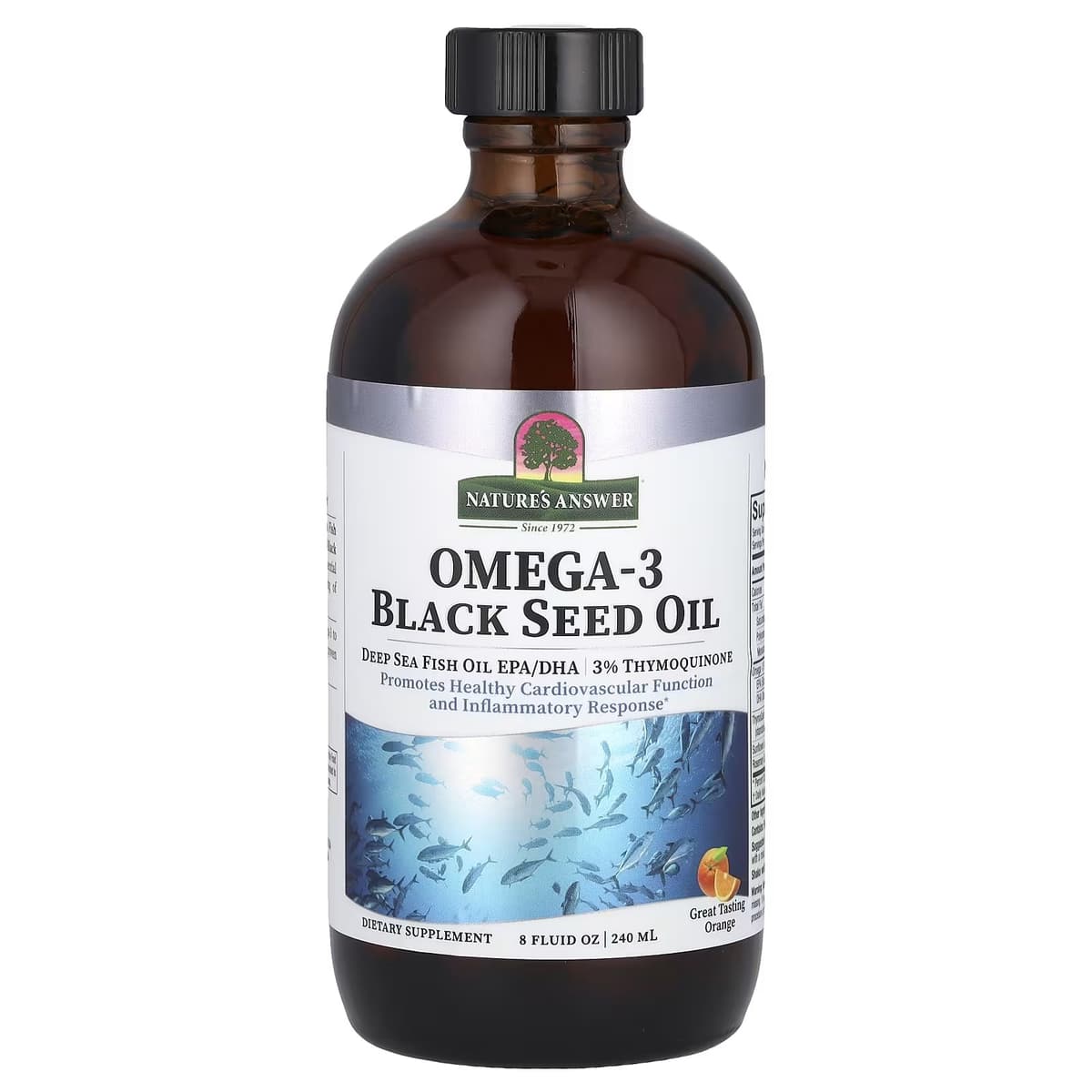 Nature'S Answer Omega-3 Sortfrøolie - Appelsin - 240ml