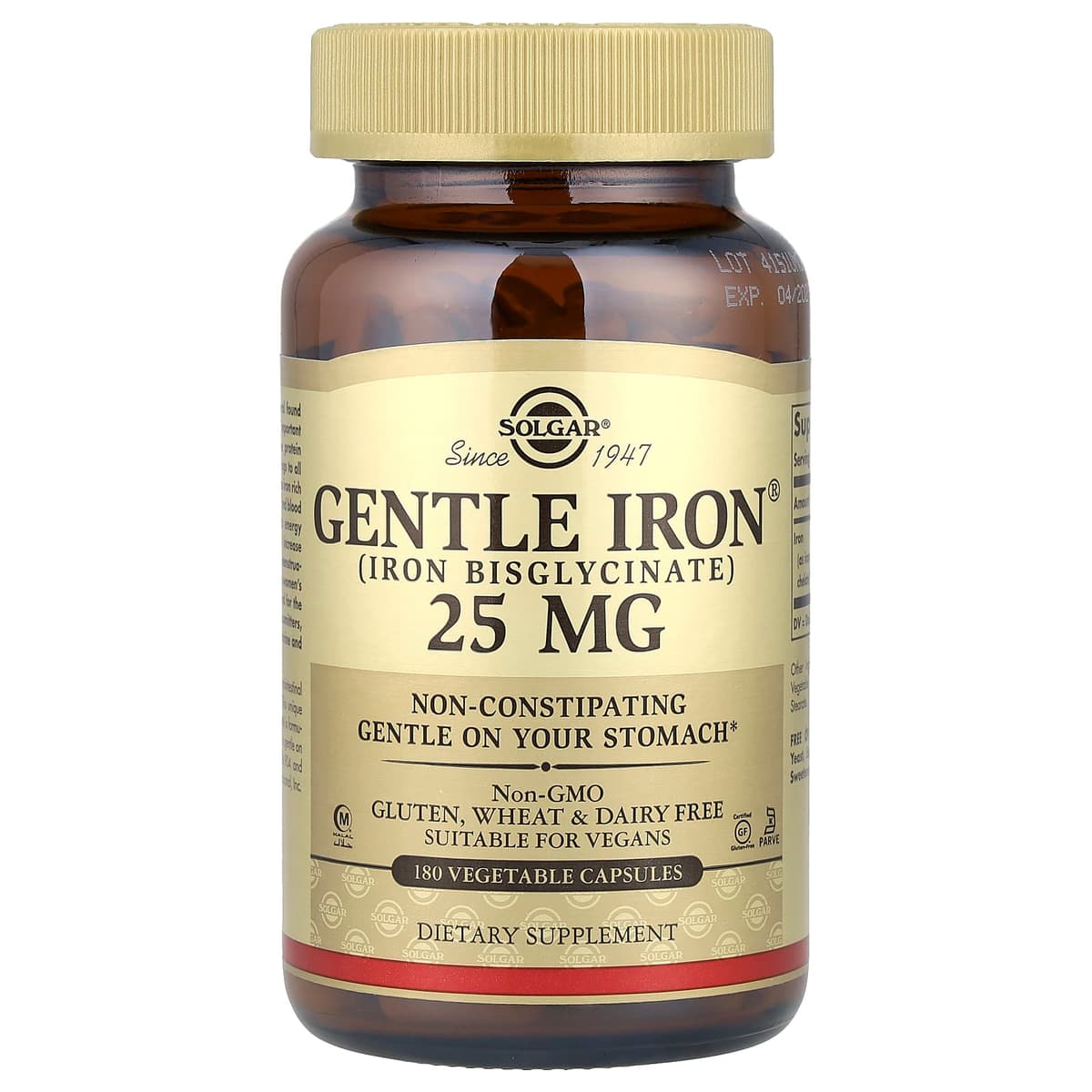 Solgar Gentle Iron 25mg 180 Caps