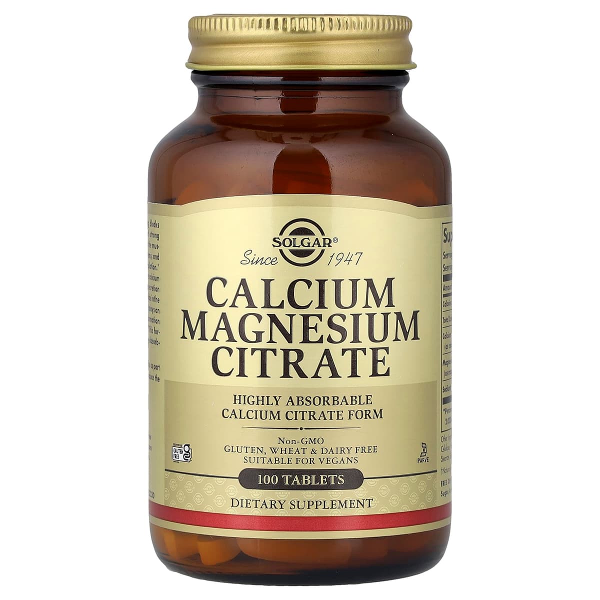 Solgar - Calcium Magnesium Citrate - 100 Tabs
