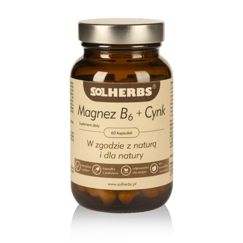 Solherbs - Magnesium B6 + Zinc - 60 Caps – Solherbs förpackning
