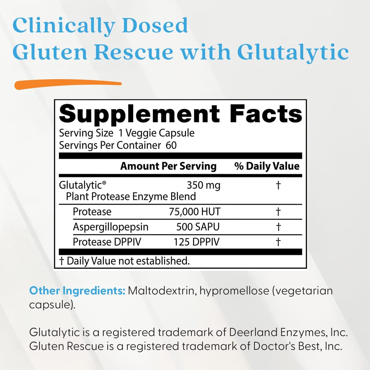 Doctor's Best - Gluten Rescue Enzyme Blend - 60 Vcaps