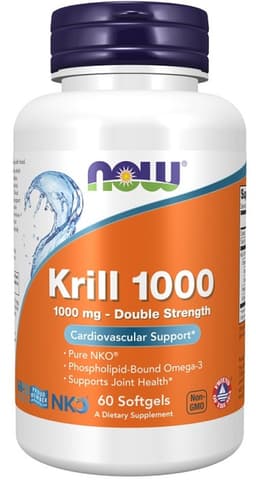 NOW Foods - Krill Oil, 1000mg Double Strength - 60 Sgels