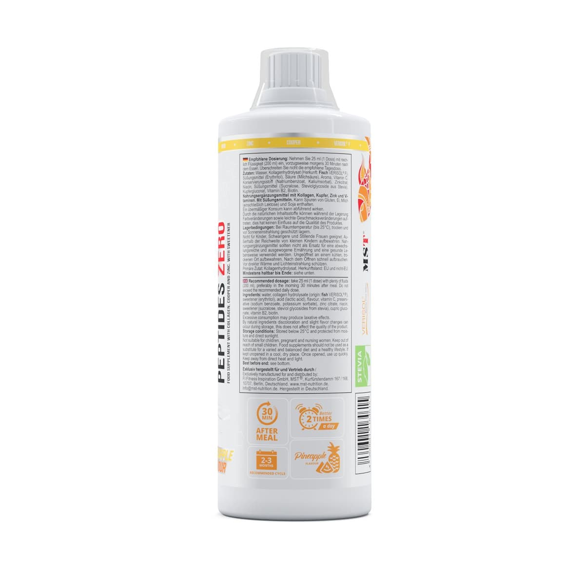 MST - Fiskkollagenpeptider Verisol® - Ananas, 1000 ml – MST förpackning