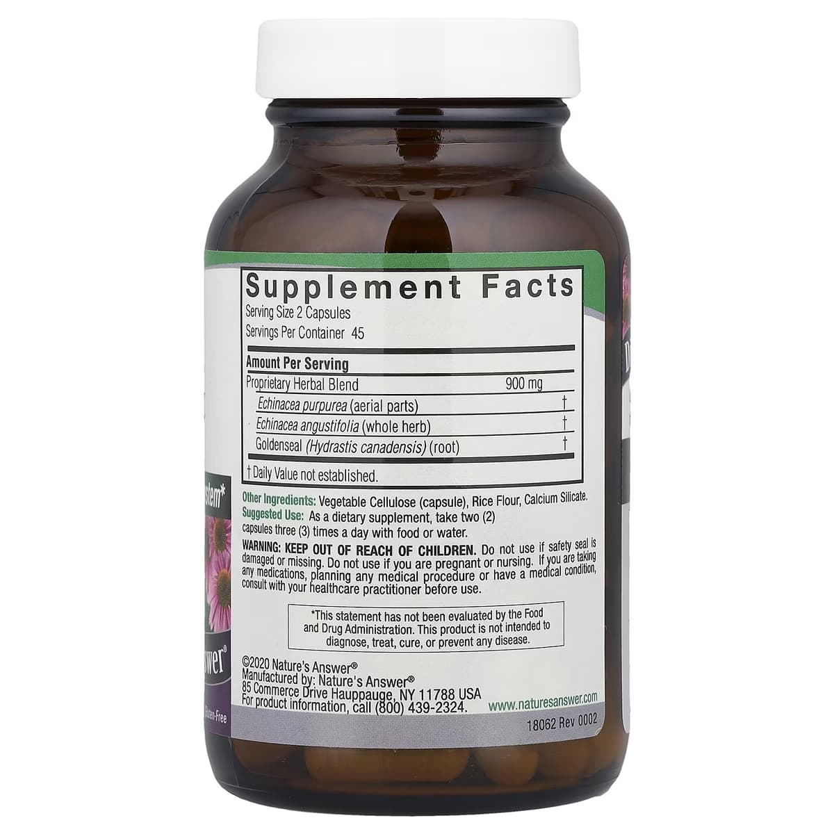 Nature's Answer - Echinacea ja Kultasale - 90 Vcaps