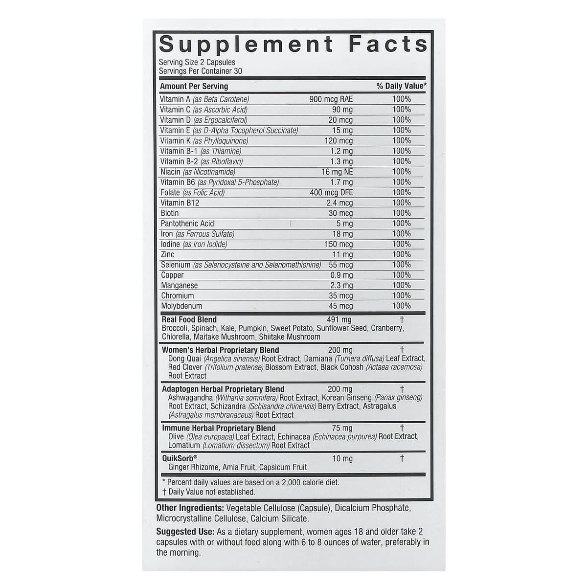 Nature's Answer - Women’S 100 Multivitamin - 60 Vcaps