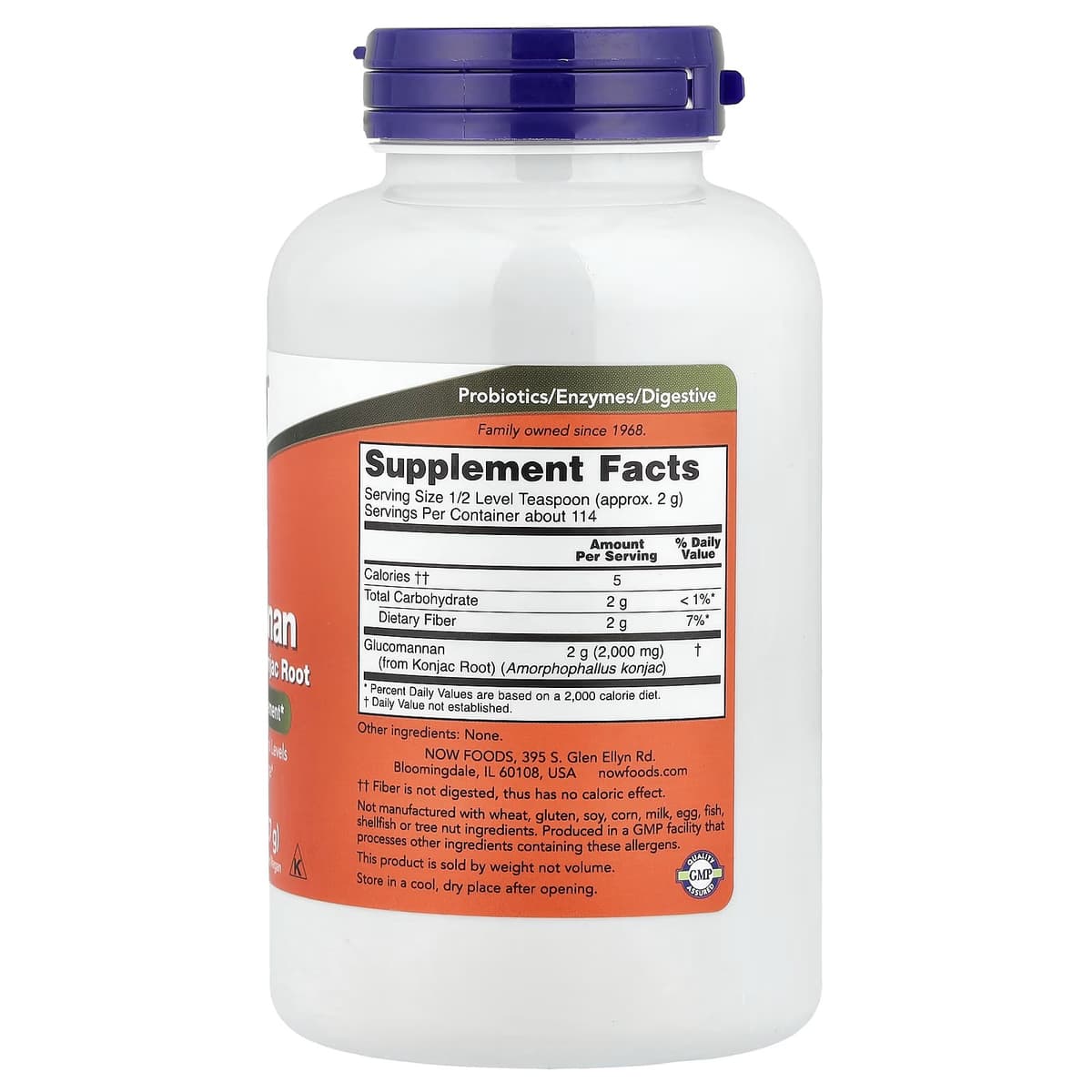 NOW Foods - Glucomannan From Konjac Root, Pure Powder - 227g