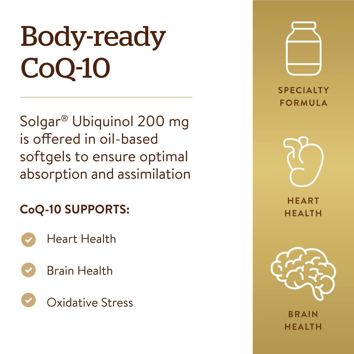 Solgar - Ubiquinoli - 100 mg, 50 kapselia
