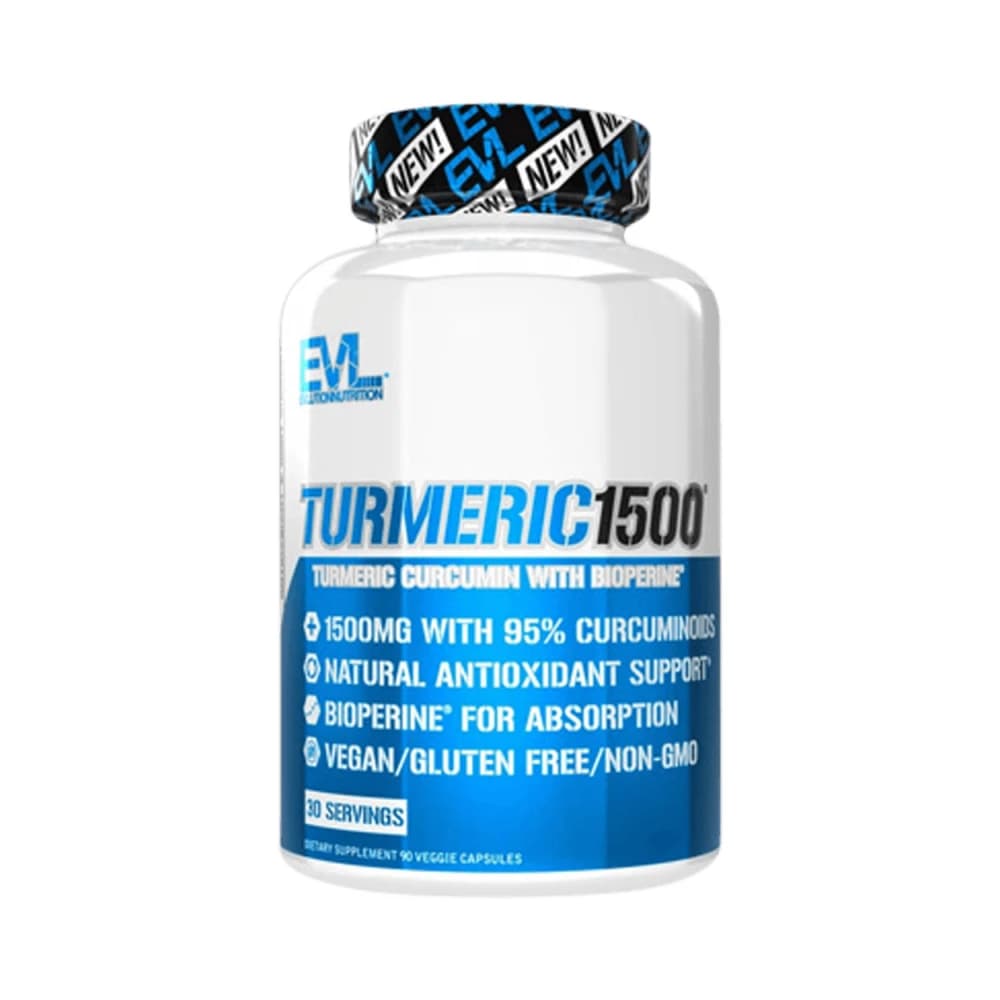EVLution Nutrition - Turmeric Curcumin - Unflavored - 90 veggie capsules – Evlution Nutrition förpackning