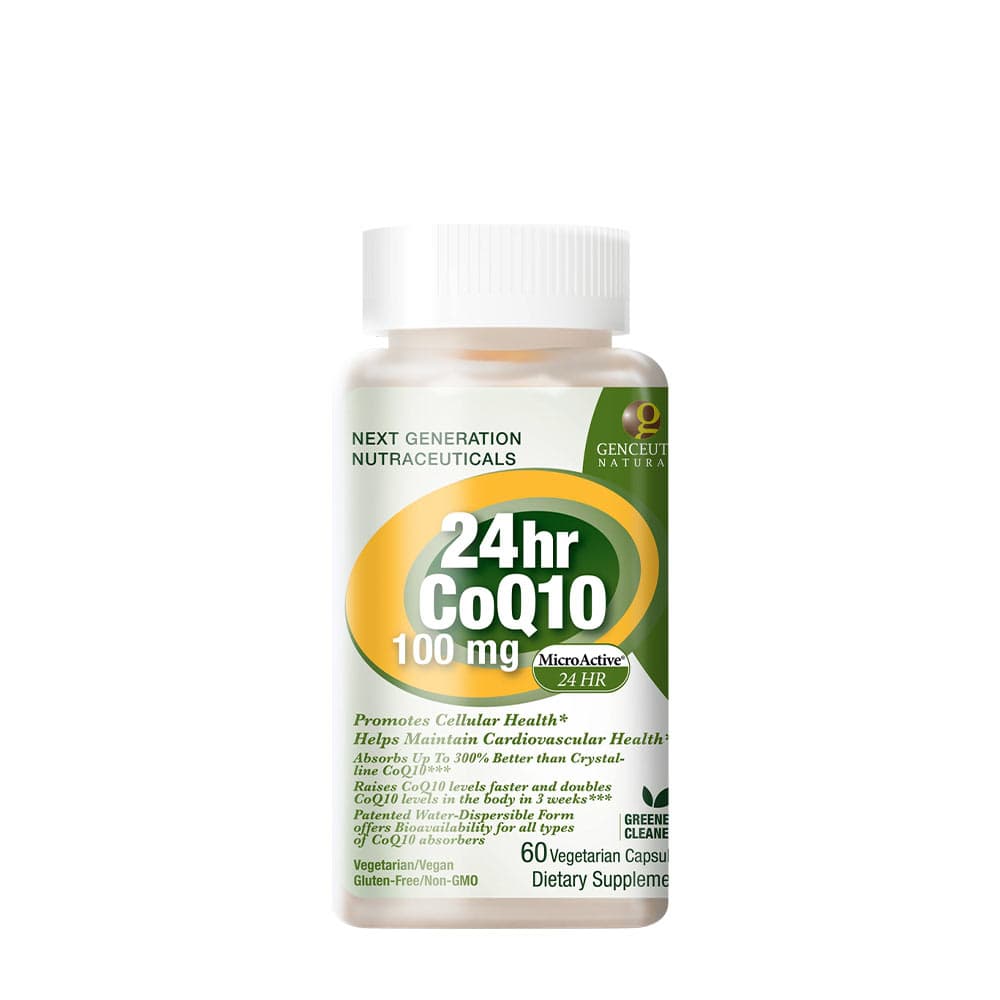 Genceutic Naturals - Nature'S Answer 24hr Microactive CoQ10 100mg - 60 Vcaps – Genceutic Naturals förpackning