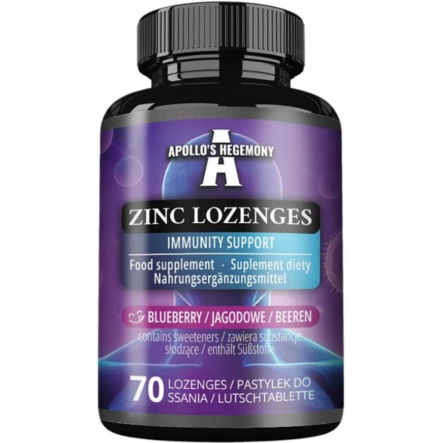 Apollo's Hegemony - Zinc Lozenges - 70 Lozenges – Apollo'S Hegemony förpackning