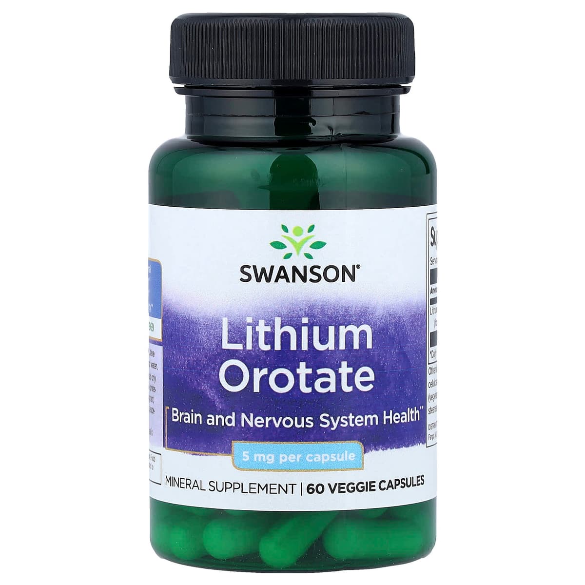 Swanson - Lithium Orotate - 60 Vcaps