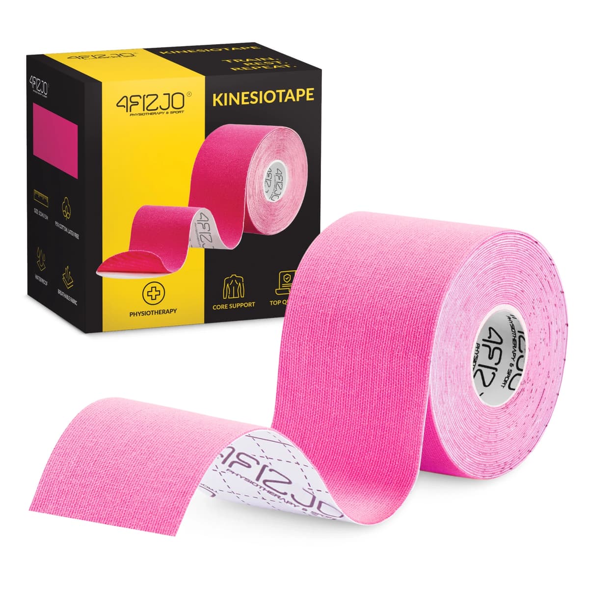 4Fizjo - Kinesiology Tape 5cm x 5m Pink - 5cm x 5m – 4Fizjo förpackning