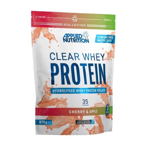 Applied Nutrition - Clear Whey Protein (Cherry & Apple - 875g) (KORT DATUM 2026-10-30) – Applied Nutrition förpackning