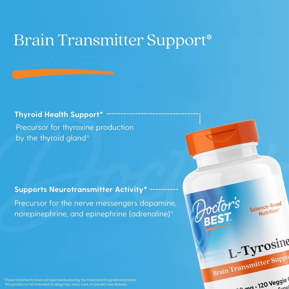 Doctor's Best - L-Tyrosiini, 500 mg - 120 Kaps
