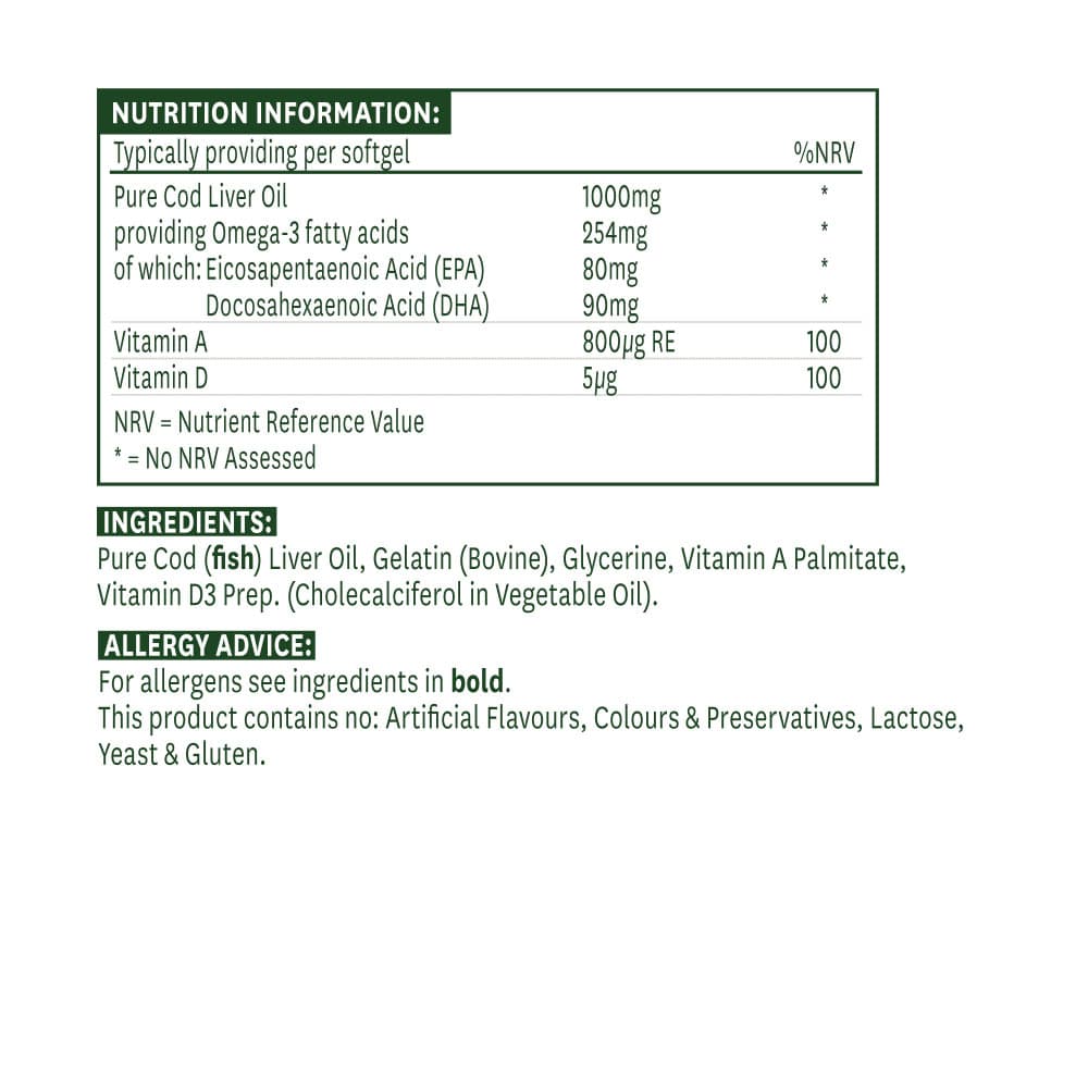 Nature's Aid - Cod Liver Oil - 90 Sgels