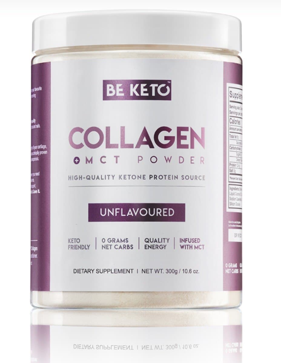 Be Keto - BeKeto Keto Kolagen z olejem MCT bezsmakowy 300g – BE KETO förpackning