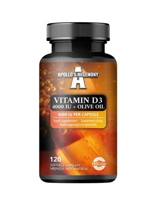 Apollo'S Hegemony - Vitamin D3 4000IU + Olive Oil - 120 Sgels