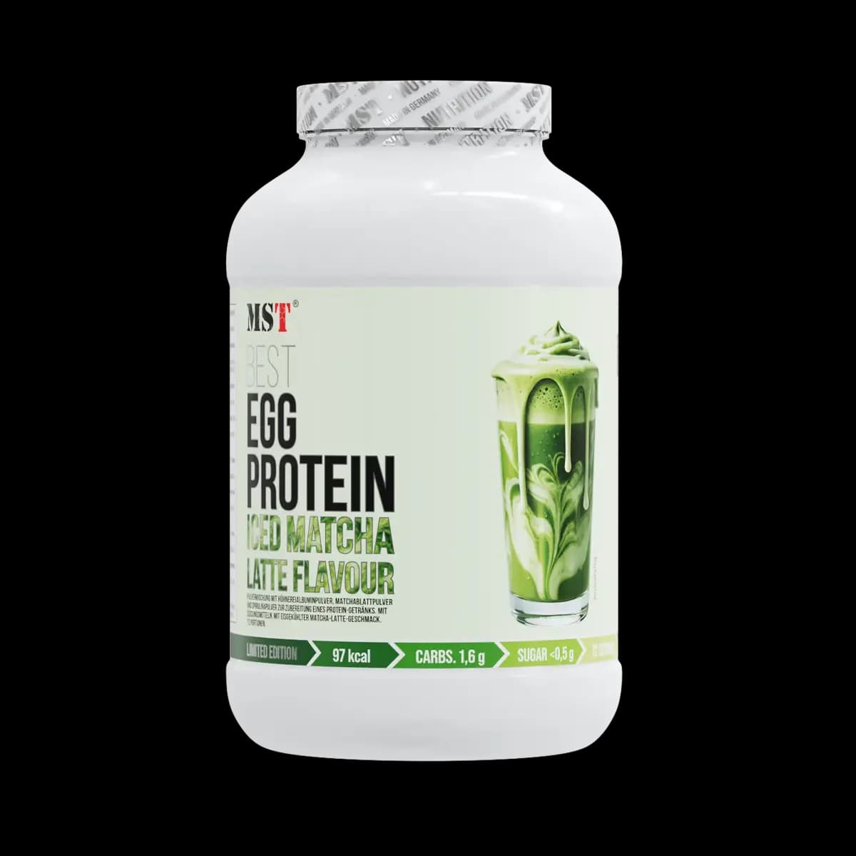 MST - Äggprotein med matchalattesmak – MST förpackning