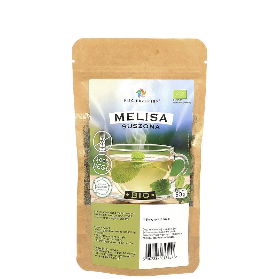 Pięć Przemian - Dried Lemon Balm Organic - 50g – Pięć Przemian förpackning