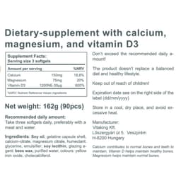 Vitaking - Calcium Magnesium Citrate + Vitamin D3 - 90 Sgels