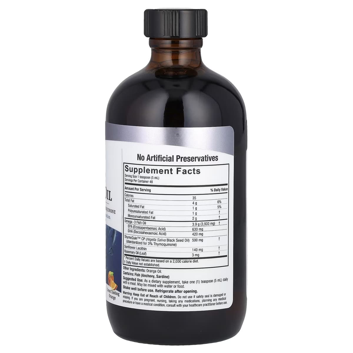 Nature'S Answer Omega-3 Sortfrøolie - Appelsin - 240ml