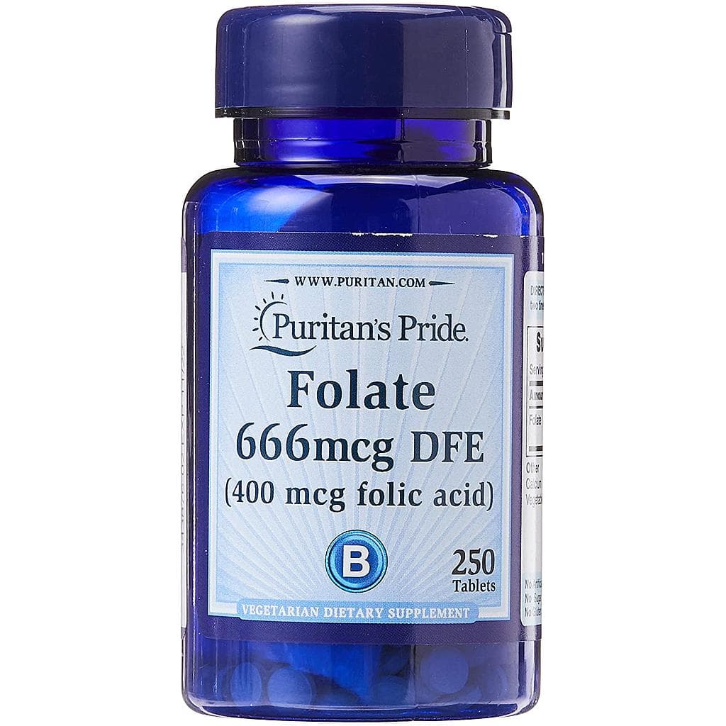 Puritan's Pride - Folate - 250 Tablets – Puritan's Pride förpackning