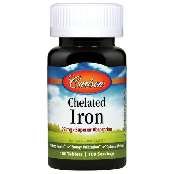 Carlson Labs - Chelated Iron - 100 Tablets – Carlson Labs förpackning