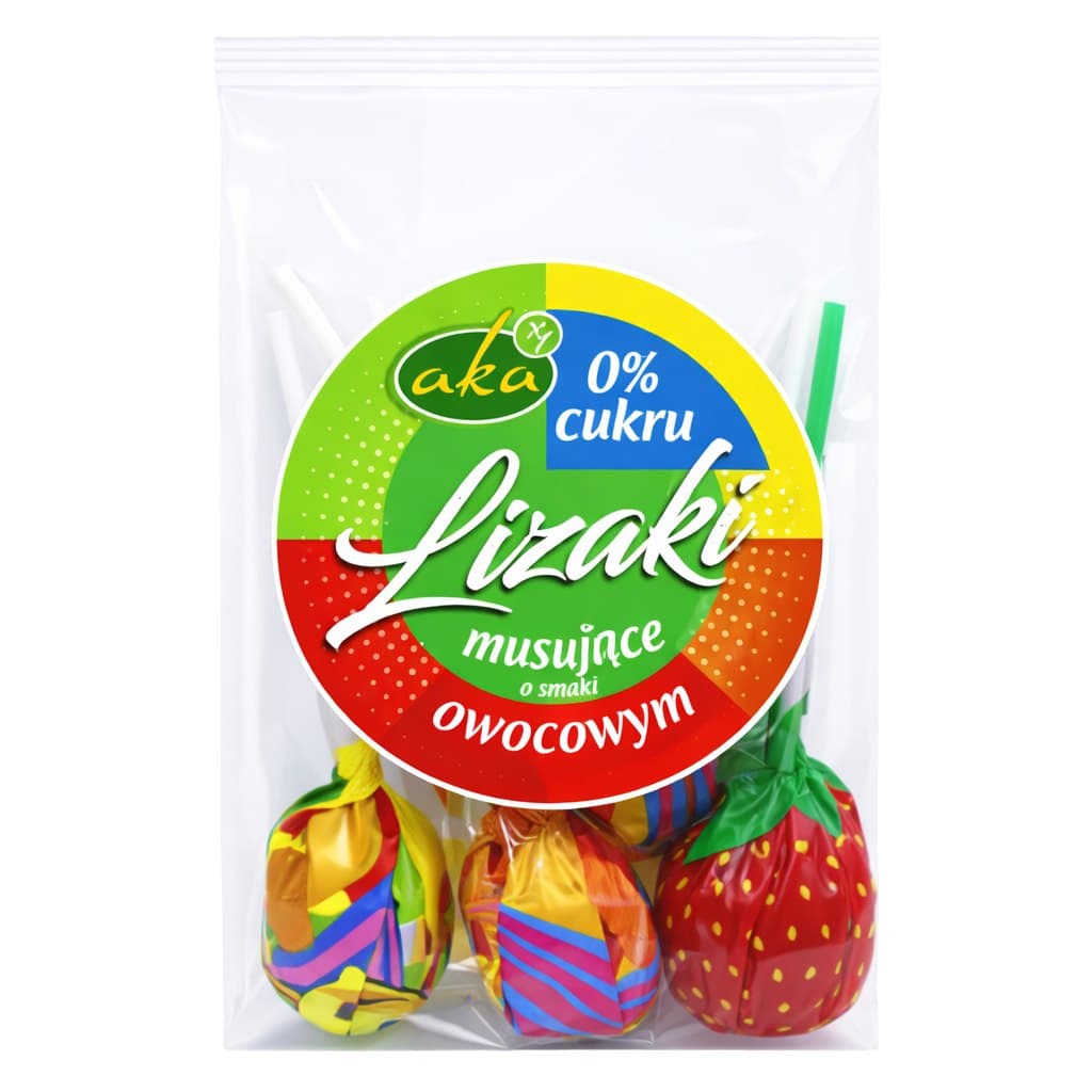 Aka - Fruit Fizzy Lollipops With Stevia Sugar-Free 13g*5Pcs – Aka förpackning