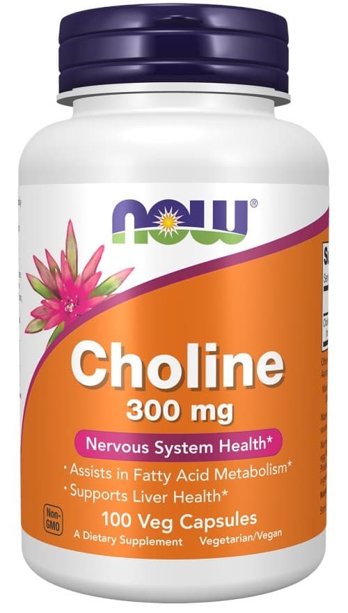 NOW Foods - Choline - 100 Vcaps – NOW Foods förpackning