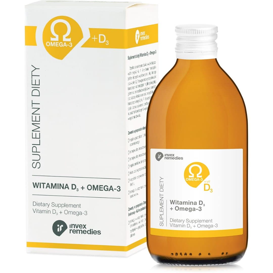 Invex Remedies - Vitamin D3 + Omega-3 - 300 ml – INVEX REMEDIES förpackning