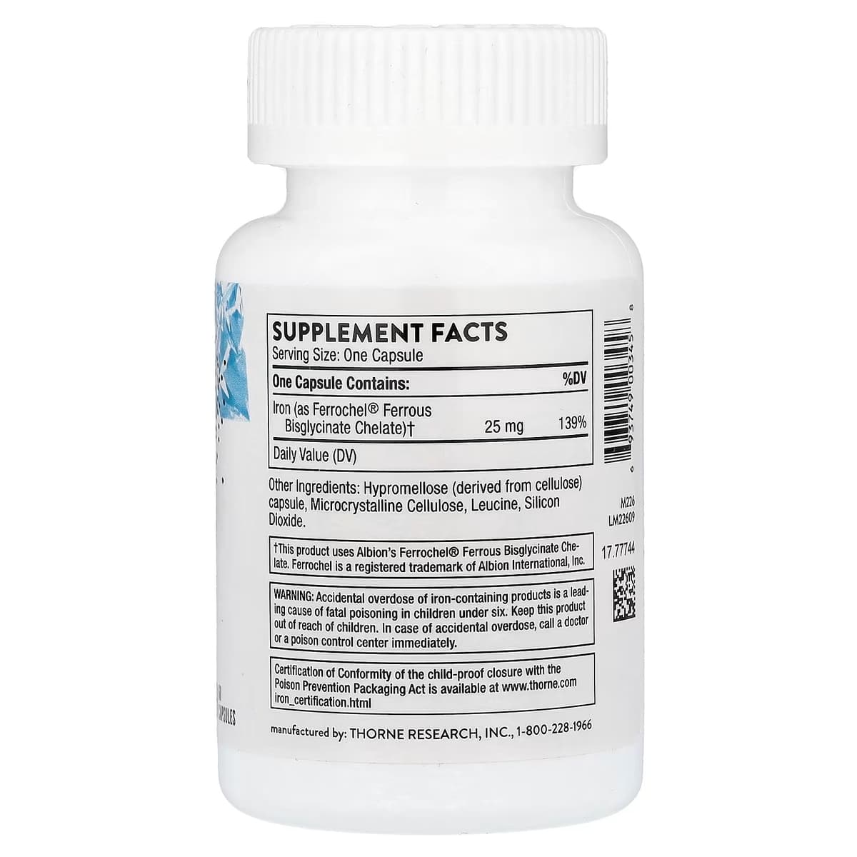 Thorne - Rauta Bisglycinaatti - 60 Kaps