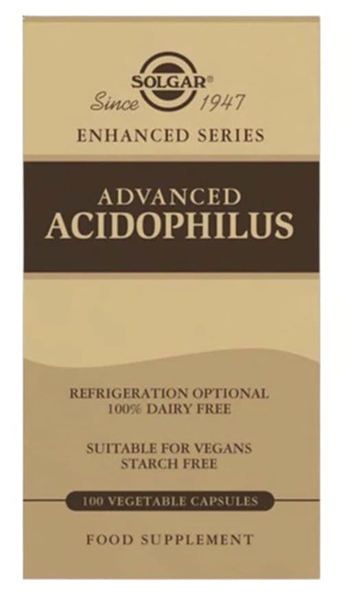 Solgar - Advanced Acidophilus - 100 Vegetable Caps – Solgar förpackning