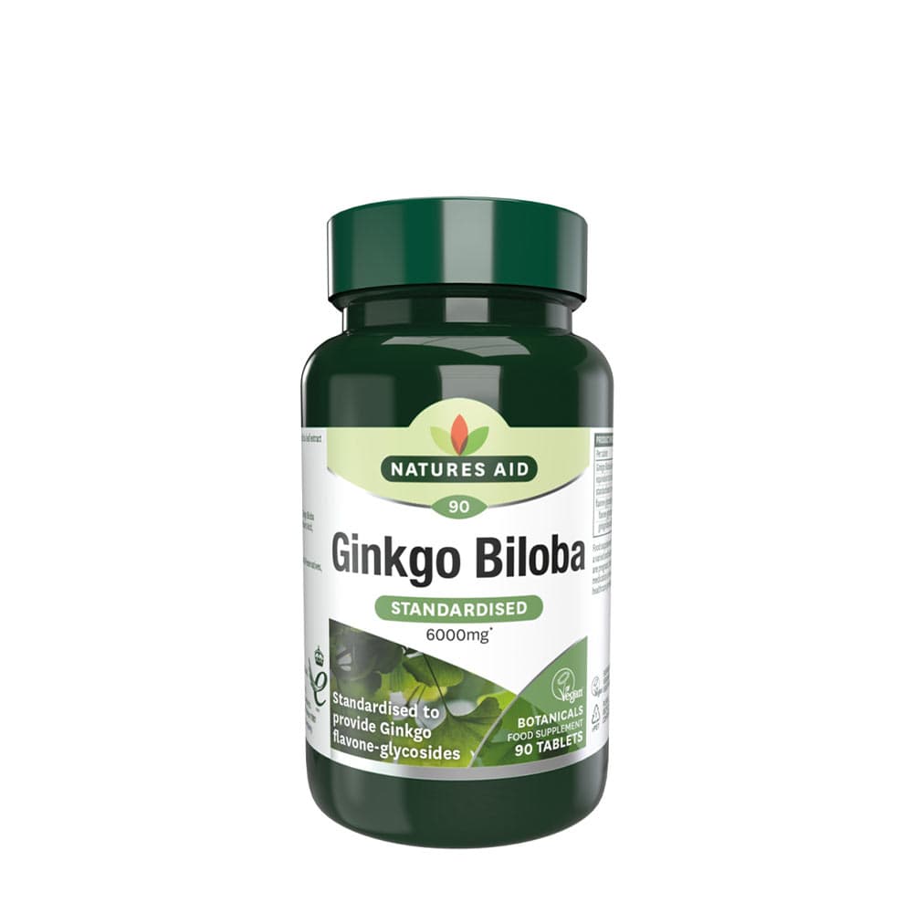 Natures Aid - Ginkgo Biloba Standardised - 90 Tabs – Nature's Aid förpackning