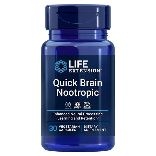 Life Extension - Quick Brain Nootropic - 30 Vcaps – Life Extension förpackning