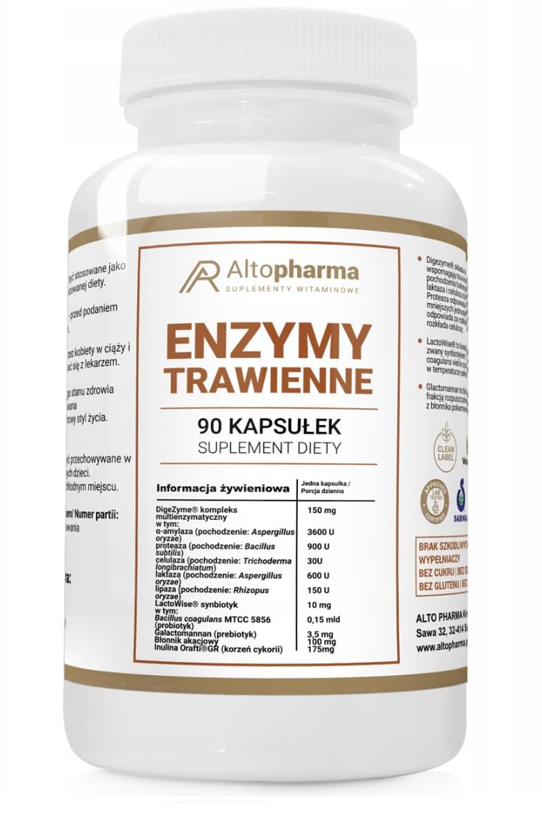 Altopharma - Digestive Enzymes - 90 Caps – Altopharma förpackning