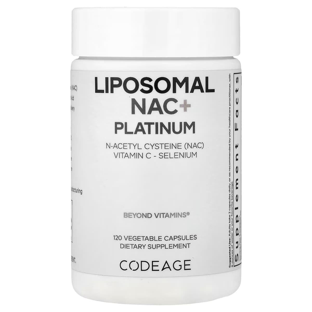 Codeage - Liposomal NAC+ Platinum - 120 Vegetable Capsules