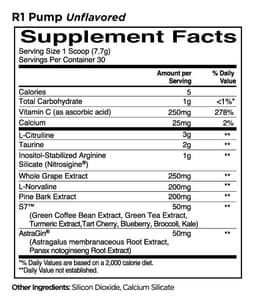 Rule One - Rule1 R1 Pump - Unflavored - 30 Servings