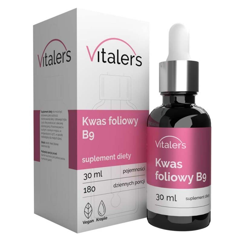 Vitalers - Vitaler's Kwas foliowy 400 µg 30 ml – Vitalers förpackning