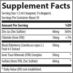 Trace Minerals - Ionic Zinc + Elderberry - 59ml