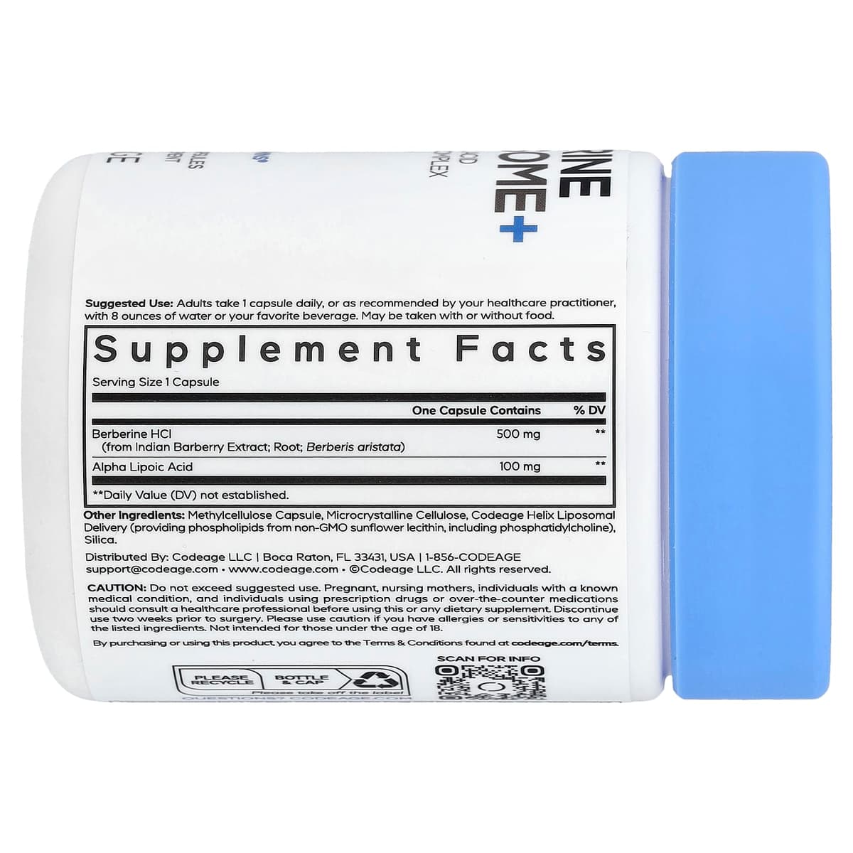 Codeage Berberine Phytosome+ - 60 Vcaps - 60 Vegetable Caps
