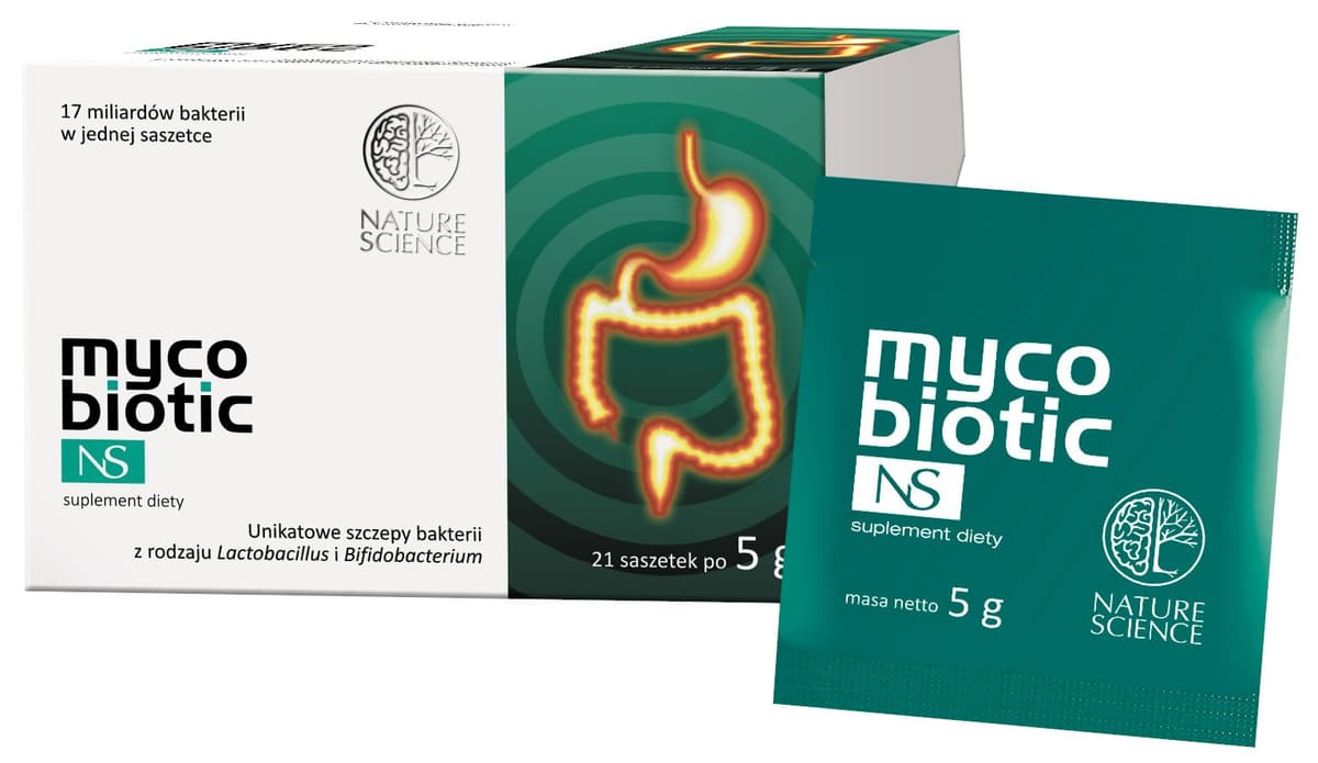 Nature Science - Muco Biotic Ns - Probiotic Blend - 105g (21 Sachets × 5g) – Nature Science förpackning