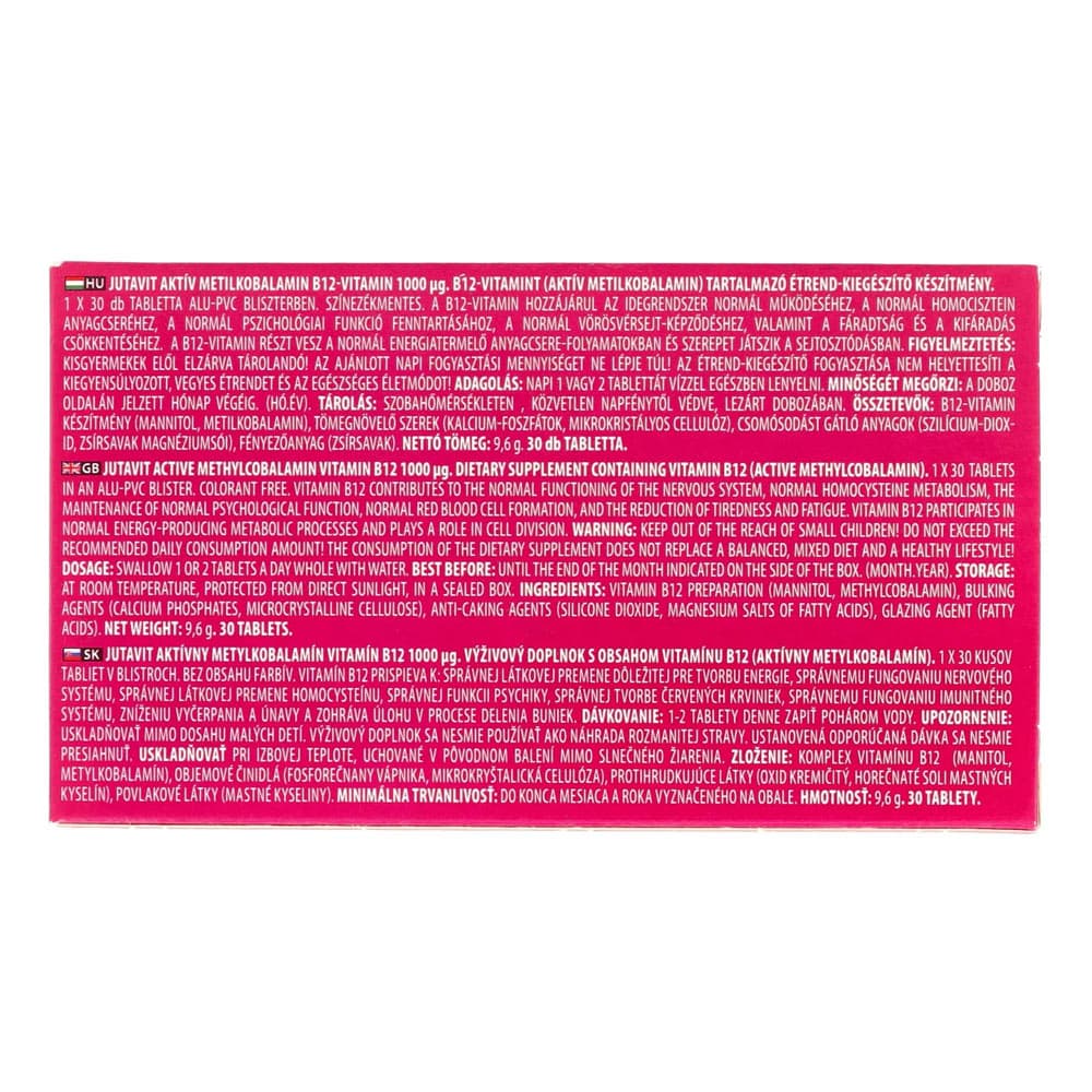 JutaVit - Vitamin B12 Active Methylcobalamin - 30 Tablets