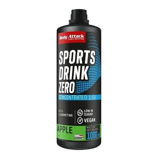 Body Attack - Sports Drink Zero - Äpple, 1000 ml – Body Attack förpackning