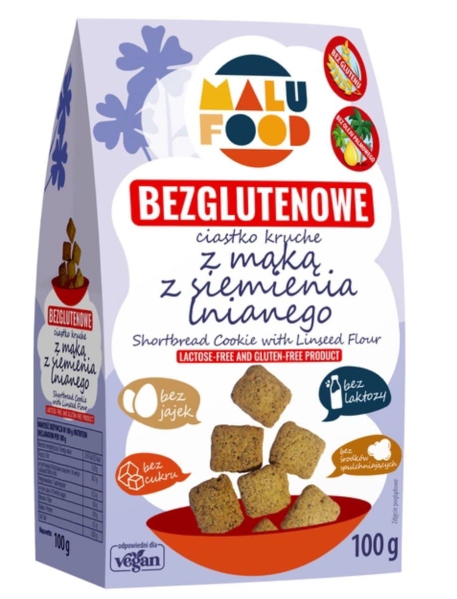 Malu Food - Gluten-Free Shortbread Cookie with Linseed Flour – Malu Food förpackning