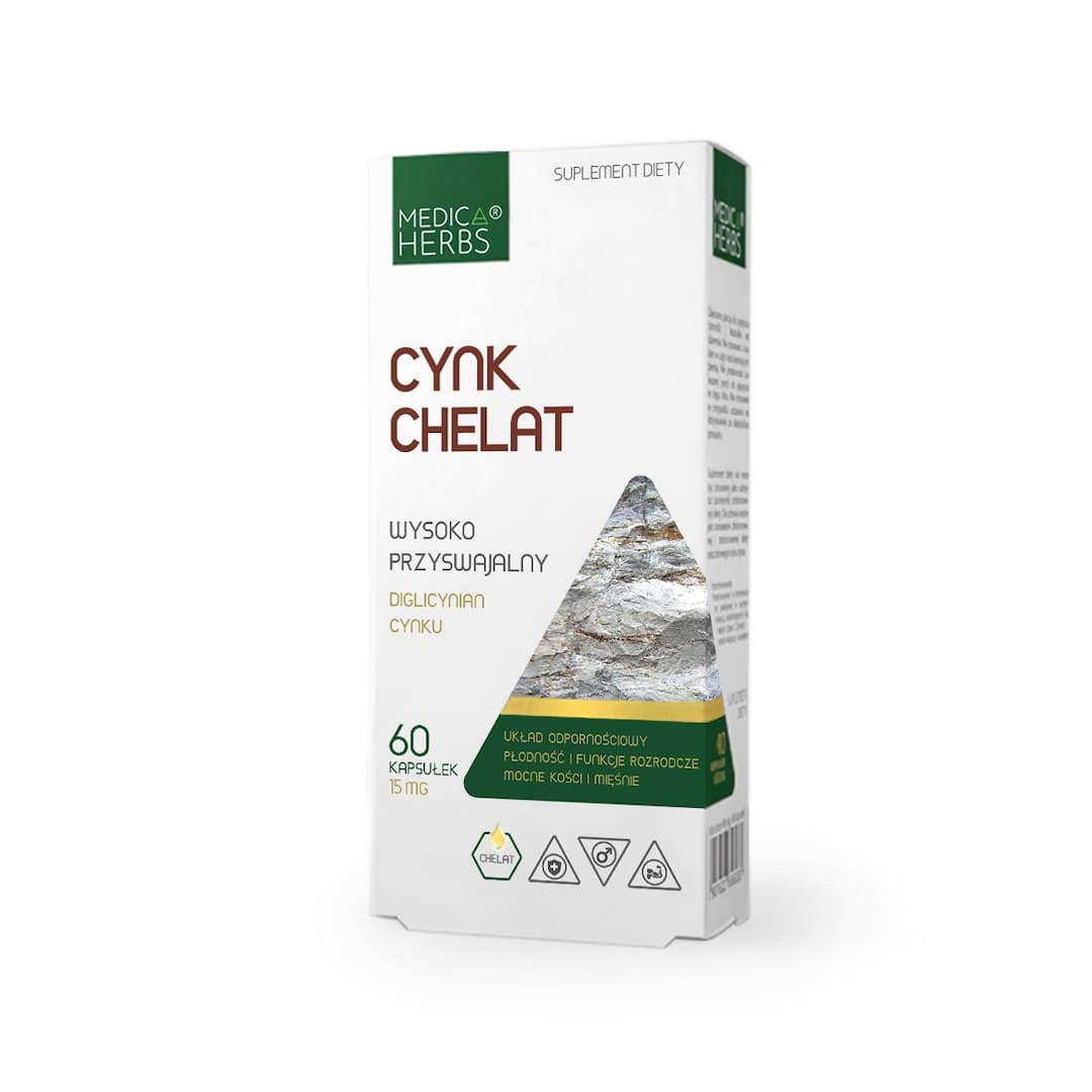 Medica Herbs - Zinc Chelate - 60 Caps – Medica Herbs förpackning